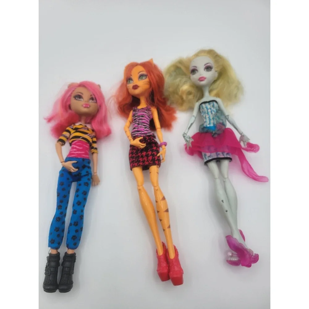 Monster High Doll Lot Howleen Wolf Toralei Stripe Lagoona Blue Mattel 3pc Set